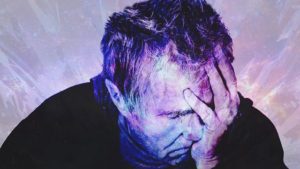 Exhausted dad sleeps on the toilet